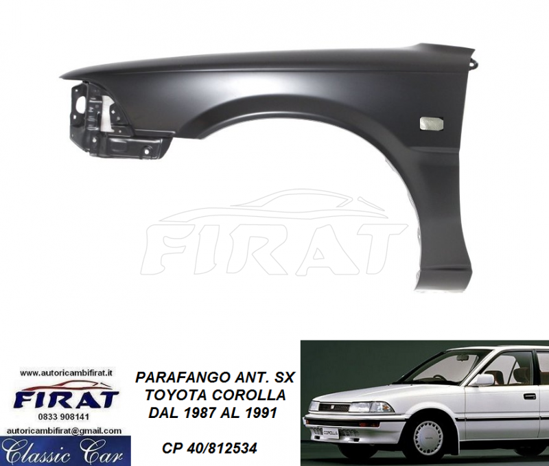 PARAFANGO TOYOTA COROLLA 87 - 91 ANT.SX